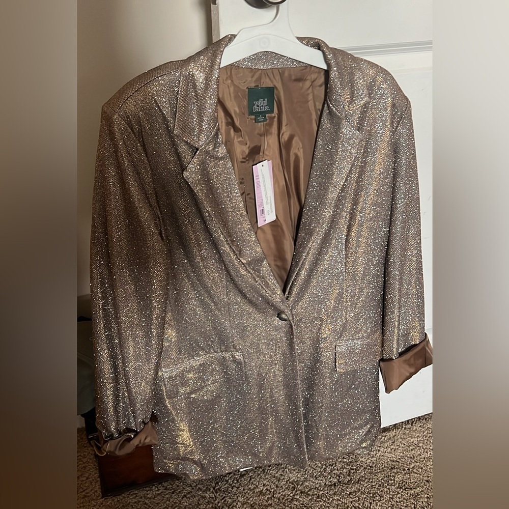 Gold Sparkle Women's Blazer Sm